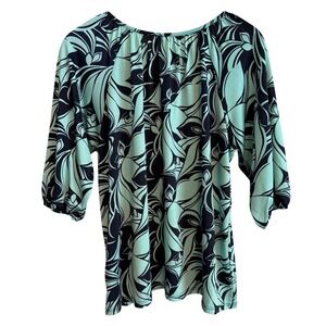 Lapis Women's 3/4 Length Fluff Sleeve Blouse Size PL Career Office Minimalist